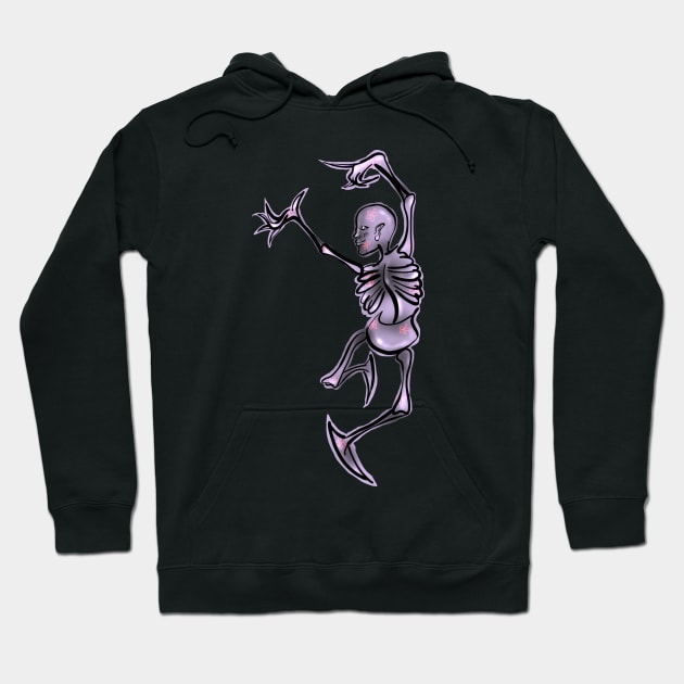 Pink Dancing Skeleton Hoodie by mizaarte